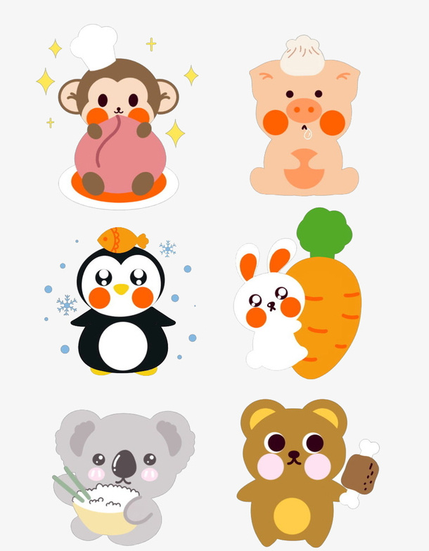 小兔子猴子图片免抠