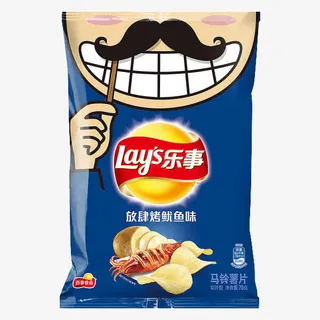 乐事放肆烤鱿鱼味70克免抠标签元素