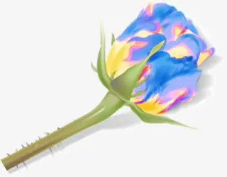 蓝色玫瑰七夕免抠