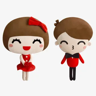 新婚庆喜娃娃实物图免抠