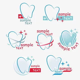 一组牙齿图标设计免抠