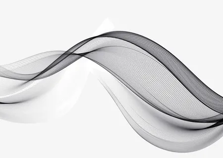 灰色装饰飘逸曲线免抠