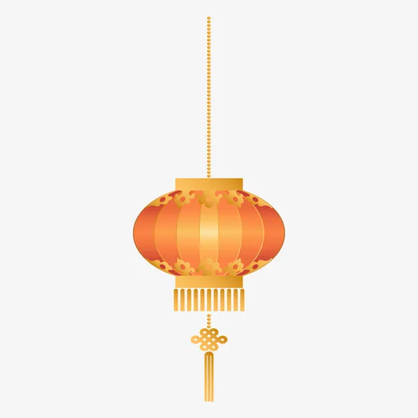 黄色灯笼矢量PNG免抠