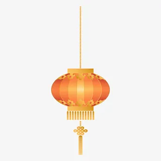 黄色灯笼矢量PNG免抠