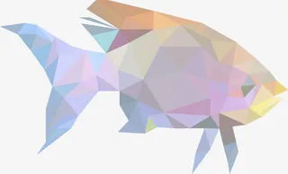 矢量手绘低多边形鱼免抠