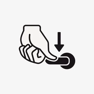 手绘黑色抽水马桶冲水按键免抠