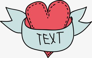 创意心形春天框免抠