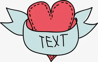 创意心形春天框免抠