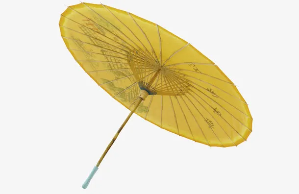 黄色油纸伞免抠