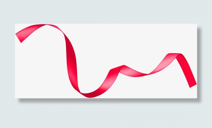 红色卡通漂浮丝带免抠