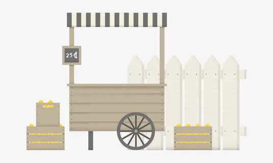木制推车摊位免抠