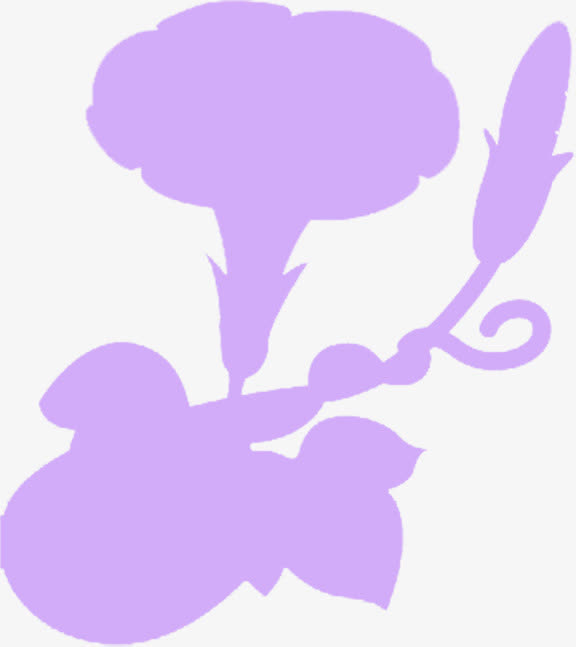 紫色剪影喇叭花招聘免抠