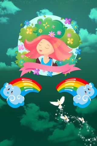 母亲节可爱女性头像海报背景高清