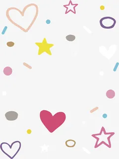 可爱爱心星星花纹免抠
