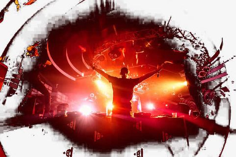 热烈的演唱会舞台人群免抠