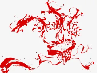 霸气红色龙头免抠