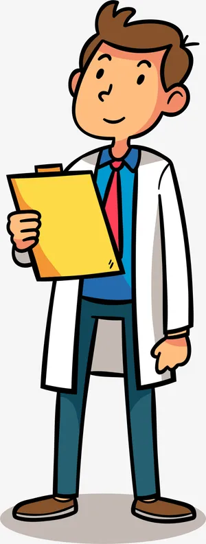 听诊的卡通医务人员免抠