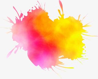夏日海报墨迹颜色效果免抠