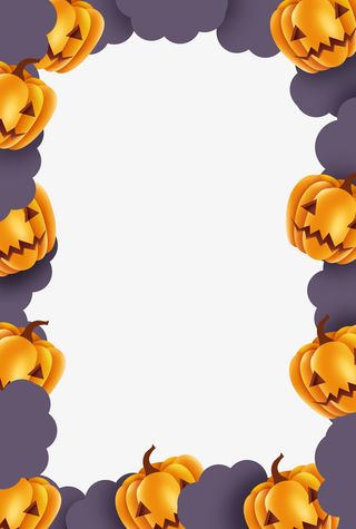万圣节南瓜云朵边框免抠