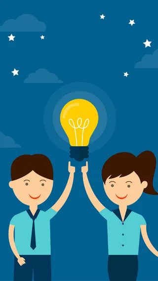 卡通灯泡创意背景高清