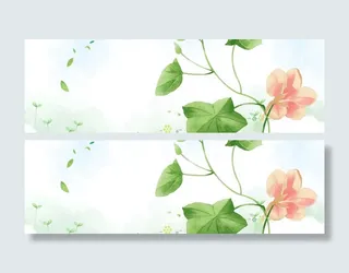 小清新花朵背景海报免抠