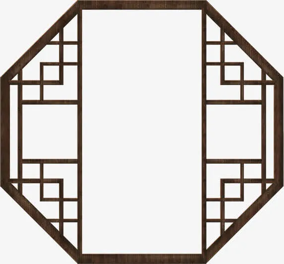 古风六边形窗格免抠