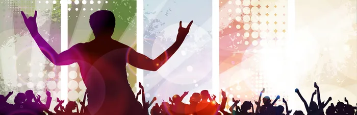 音乐,潮流,banner,光晕,人群剪影高清
