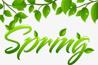 SPRING春天艺术字免抠