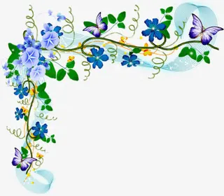 荧光鲜花免抠png边框免抠