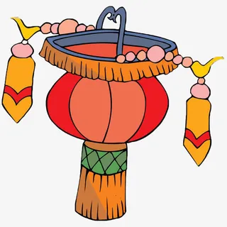 卡通版元宵节大灯笼免抠