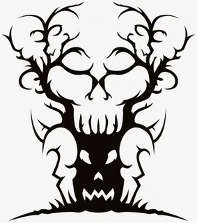 万圣节 表情 恶魔 线条免抠