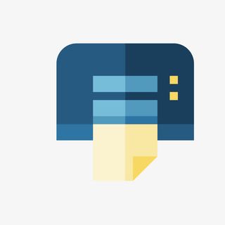 蓝色打印机免抠