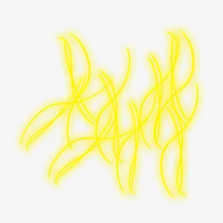 黄色线条荧光素材免抠