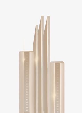 金色现代建筑免抠