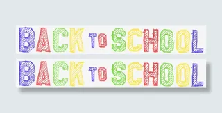 去上学英文字体免抠