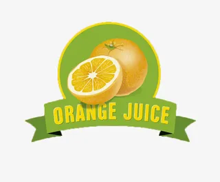 橙子标签丝带矢量素材免抠