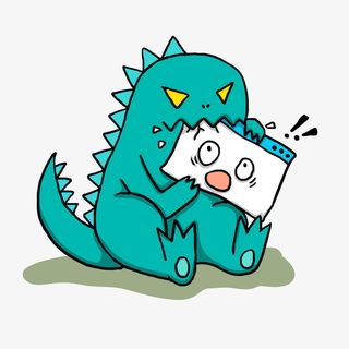 创意404页面发狂的恐龙矢量图免抠