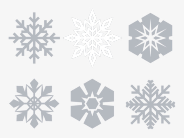 手绘雪花花纹素材免抠