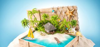 精美的海岛素材背景图高清