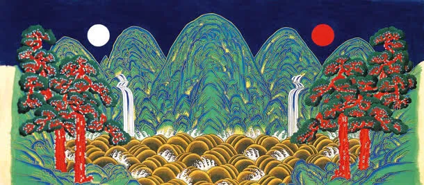 水墨山峰画作图片免抠