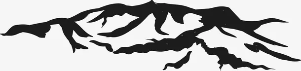 黑色水墨山脉素材图免抠