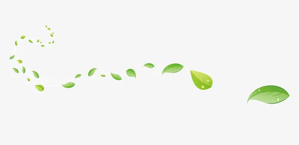 绿色清新手绘树叶漂浮素材免抠