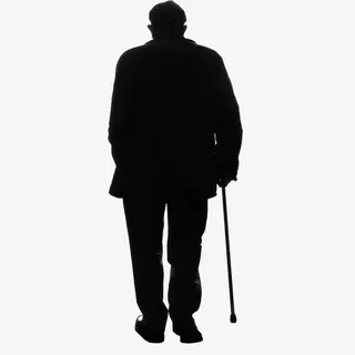 黑色背影想家免抠