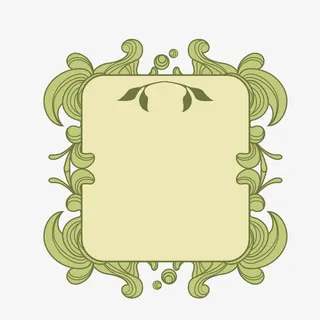 绿色通知装饰花纹边框免抠