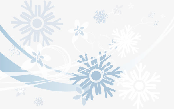 蓝色曲线雪花免抠