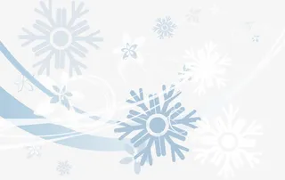 蓝色曲线雪花免抠