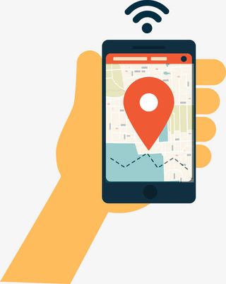 可爱手机卫星定位矢量图免抠