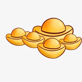 一堆黄色金元宝免抠