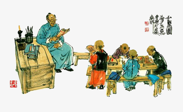 私塾水彩画免抠
