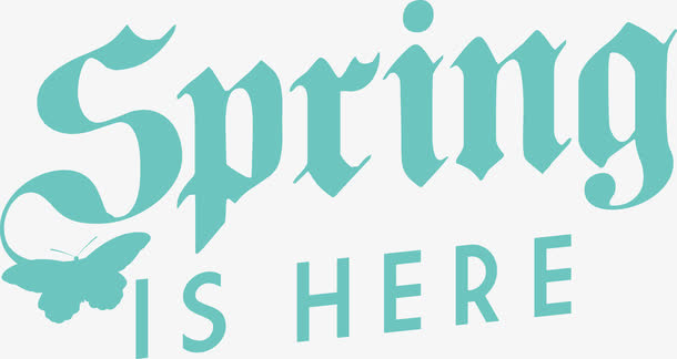 SPRING春矢量艺术字免抠